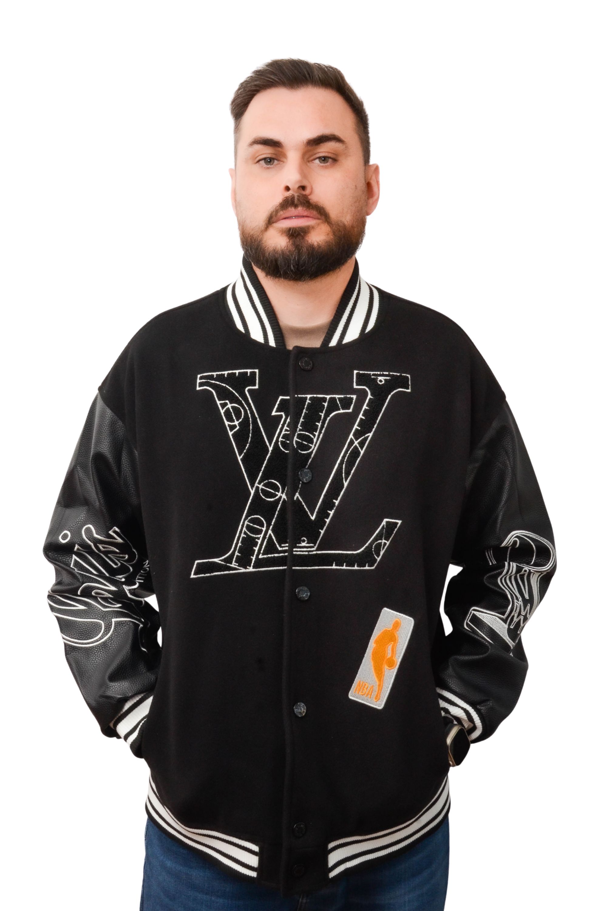Jaqueta Louis Vuitton x NBA Preta – Varsity Jacket de Luxo
