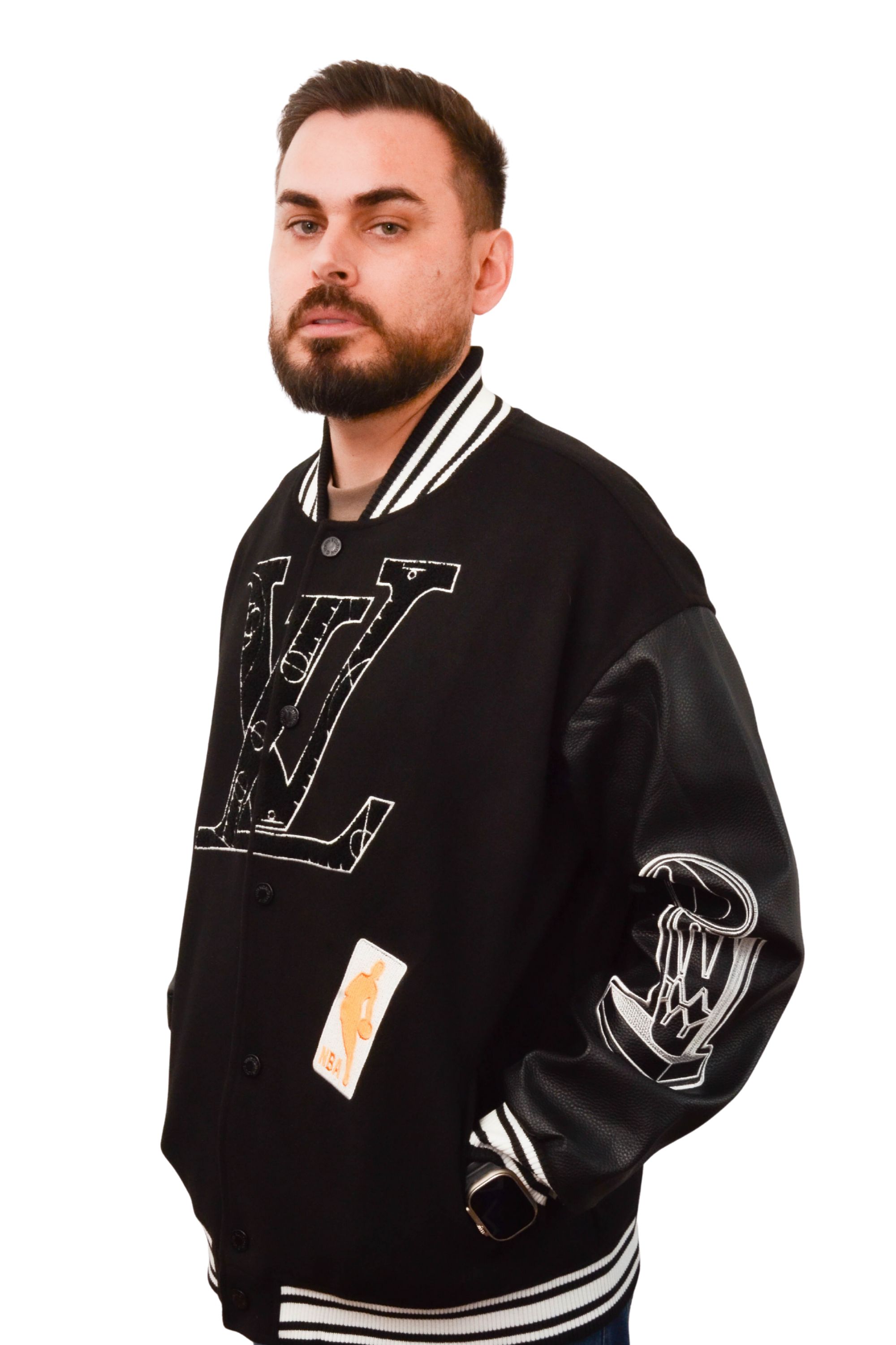 Jaqueta Louis Vuitton x NBA Preta – Varsity Jacket de Luxo