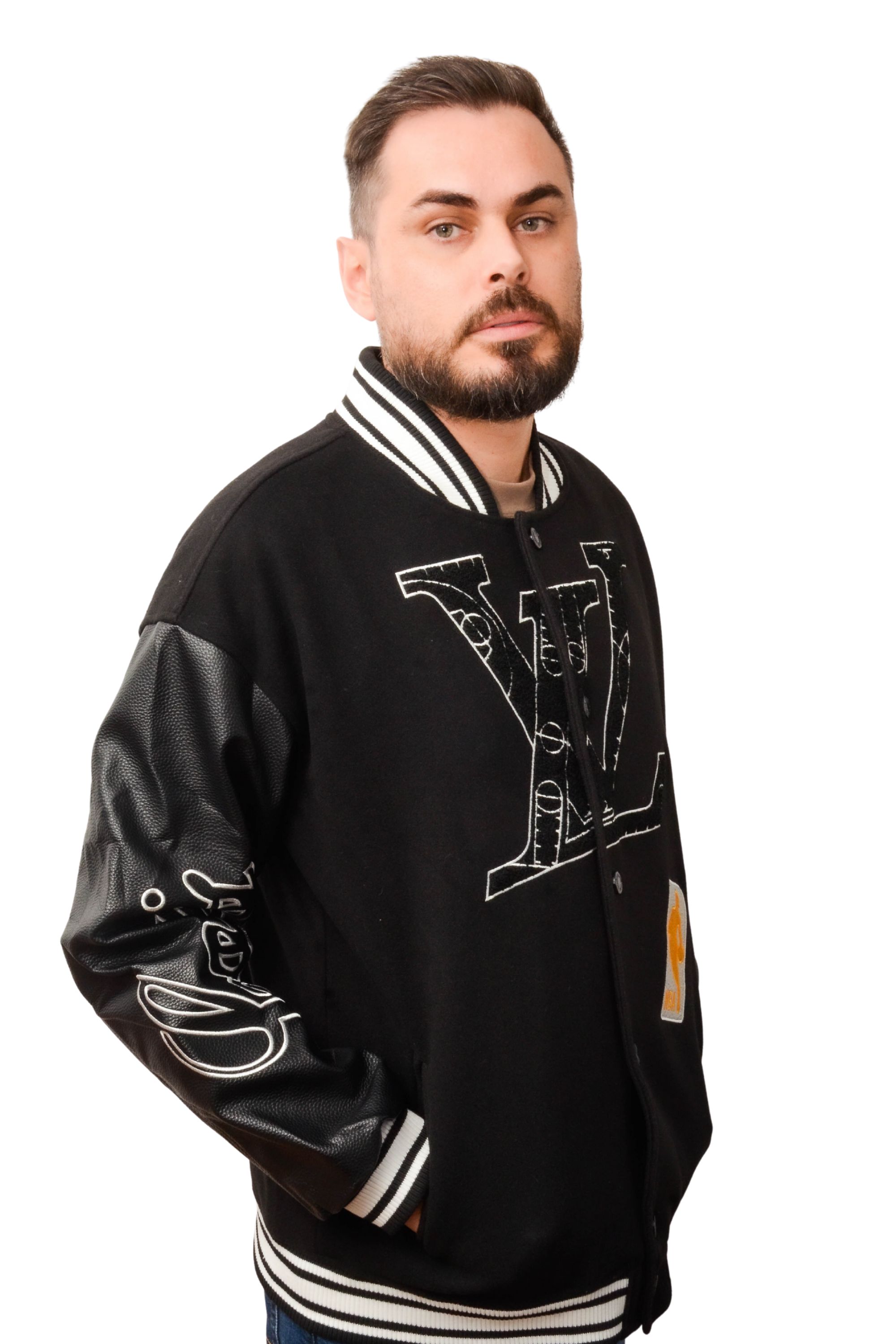 Jaqueta Louis Vuitton x NBA Preta – Varsity Jacket de Luxo